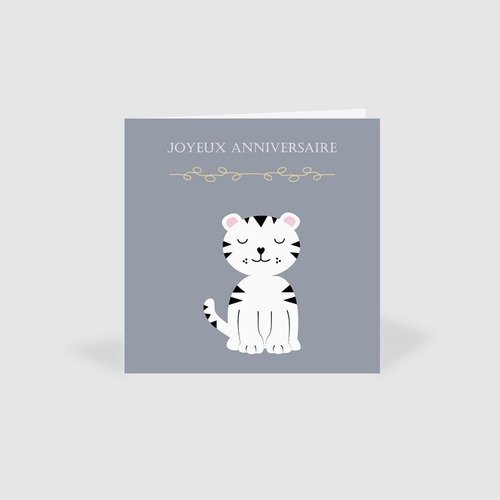 Carte Pochette Cadeau Anniversaire Tigre Blanc Un Grand Marche