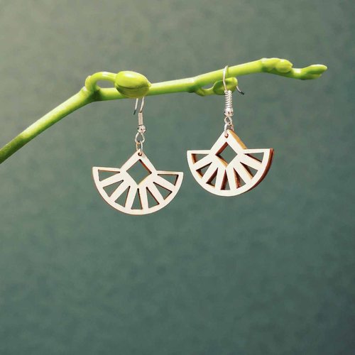 Boucles d'oreille bois