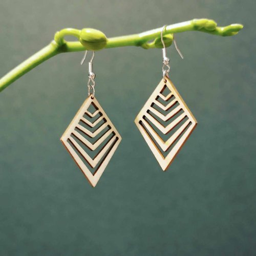 Boucles d'oreille bois