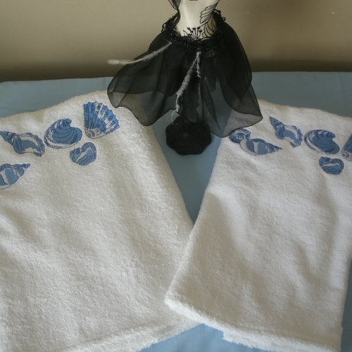 Drap de bain + serviette blanc (livraison offerte)