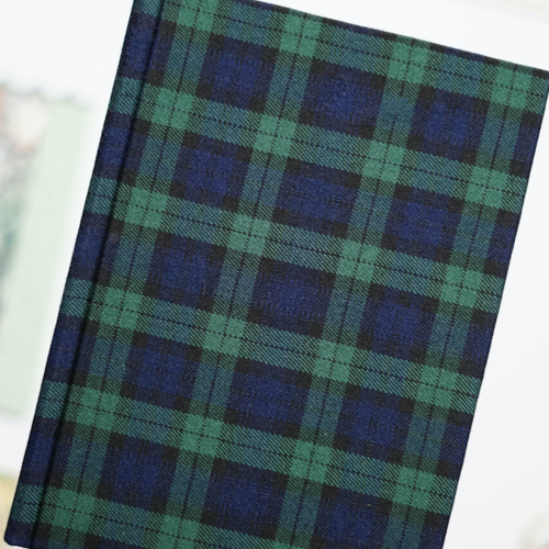 Cahier carnet a5 page vierge "écossais vert"