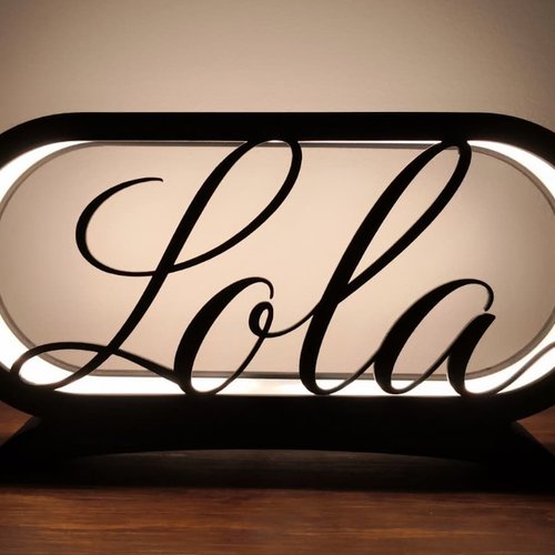Lampe prénom ovale personnalisable