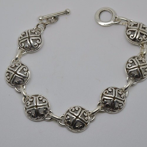 Bracelet "motif provençal" rené gouin en métal argenté