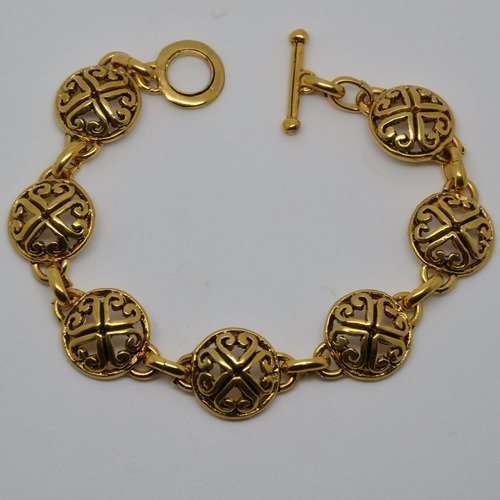 Bracelet "motif provençal" rené gouin en métal doré