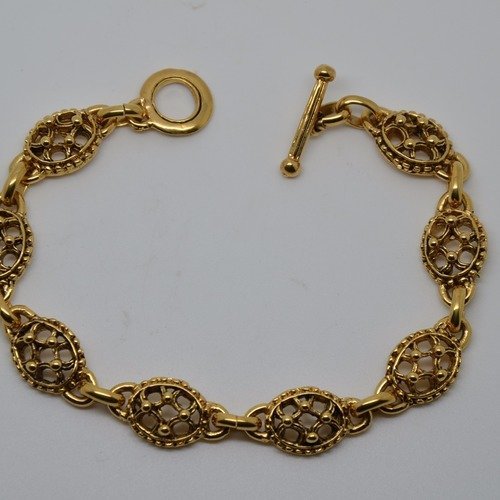 Bracelet "motif badine" rené gouin en métal doré
