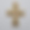 Pendentif grande croix martelée rené gouin doré et cuivré