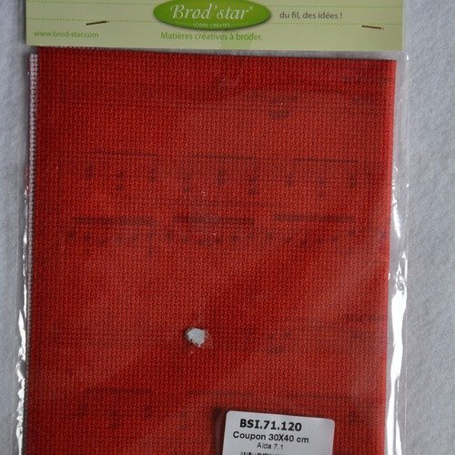 Coupon de toile aïda 5.5 imprimée "partition rouge" 