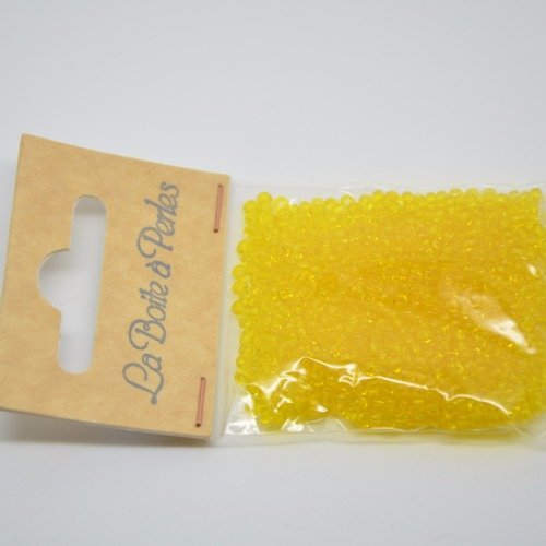 Perles de rocaille jaune transparent 9/° - sachet de 15gr 