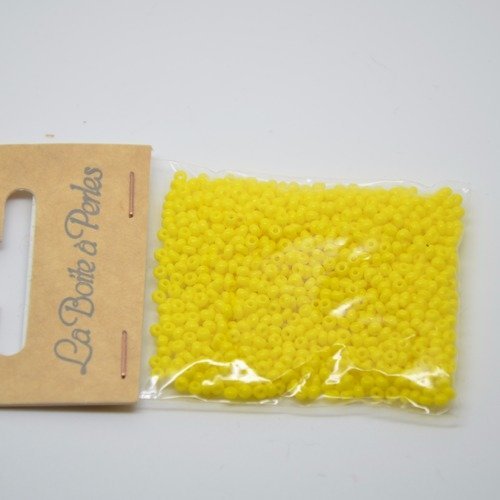 Perles de rocaille jaune opaque 9/° - sachet de 15gr 