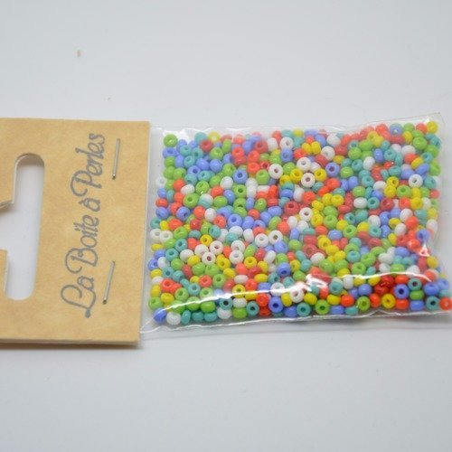 Perles de rocaille opaque multicolore 9/° - sachet de 15gr 