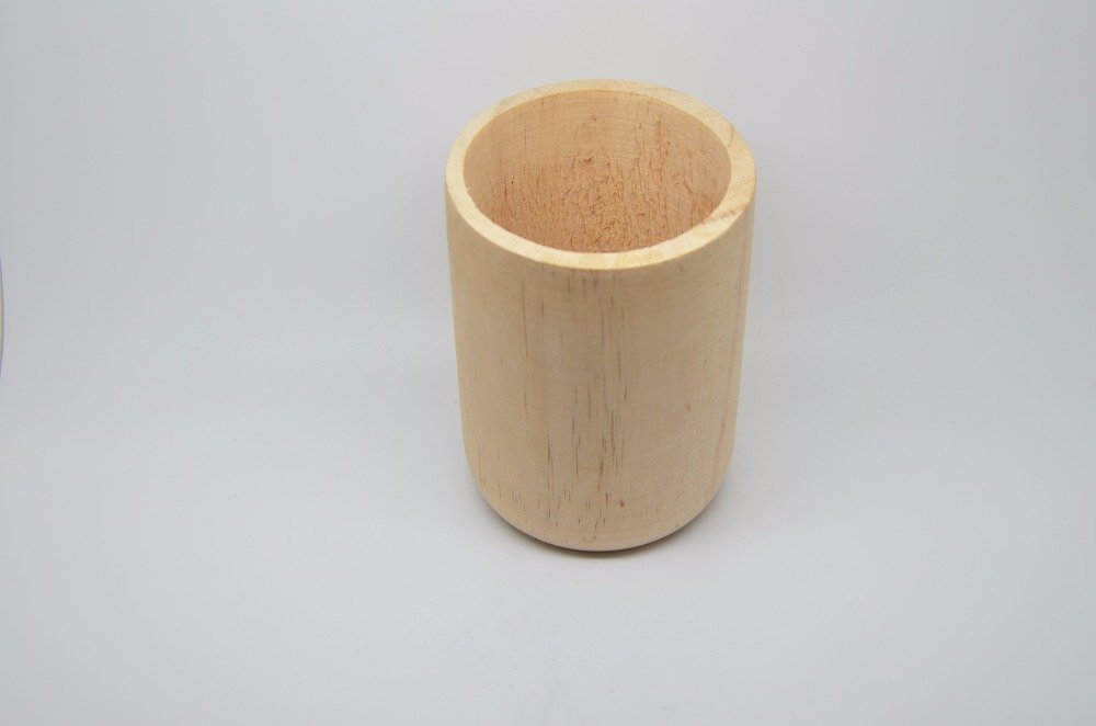 pot à crayons entièrement fait avec des tranches de bois Pot à crayons en bois 
