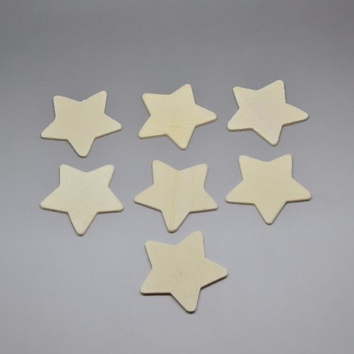Étiquettes déco en bois brut à décorer étoiles
