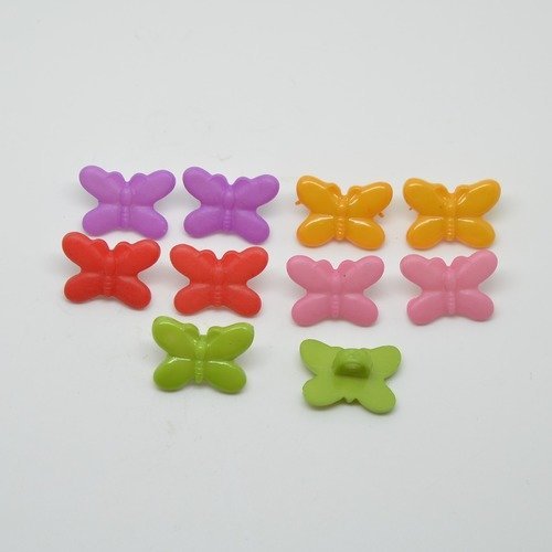 10 boutons papillon pour enfants - multicolore - 