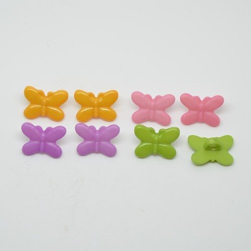 8 boutons papillon pour enfants - multicolore - 