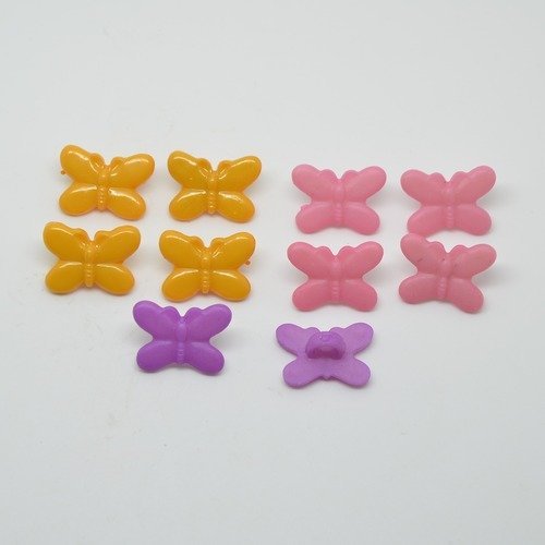 10 boutons papillon pour enfants - multicolore - 