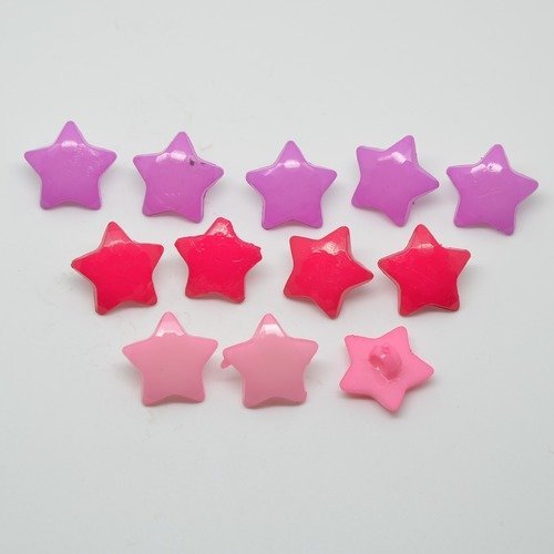 12 boutons étoile pour enfants - multicolore - 