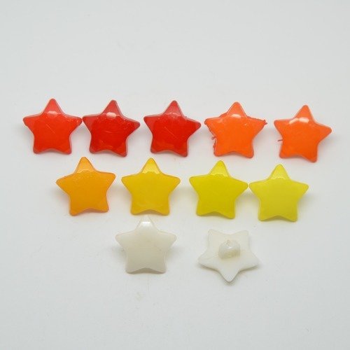 11 boutons étoile pour enfants - multicolore - 
