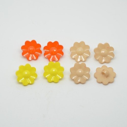 8 boutons fleur/pâquerette pour enfants - multicolore - 
