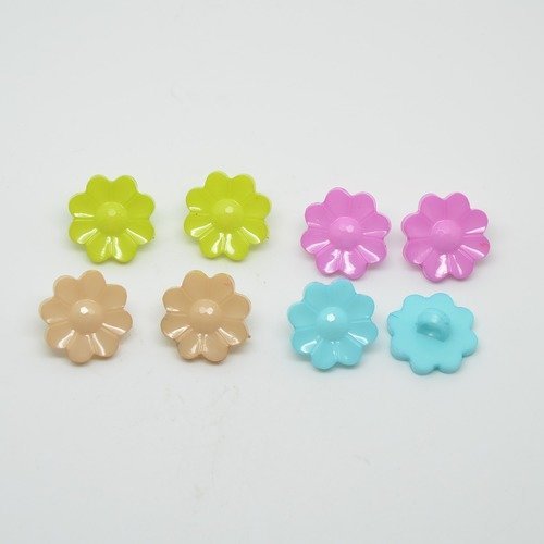 8 boutons fleur/pâquerette pour enfants - multicolore - 