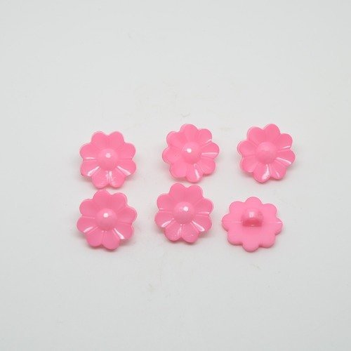 6 boutons fleur/pâquerette pour enfants/fillettes - rose - 