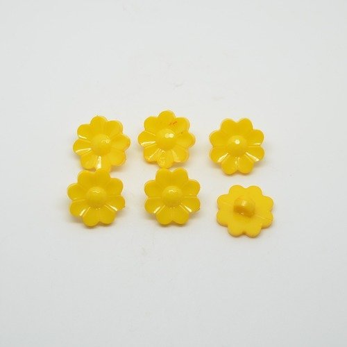 6 boutons fleur/pâquerette pour enfants - jaune - 