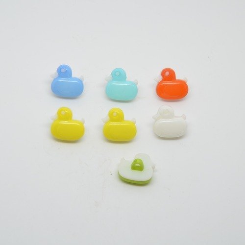 7 boutons canard/caneton pour enfants - multicolore - 