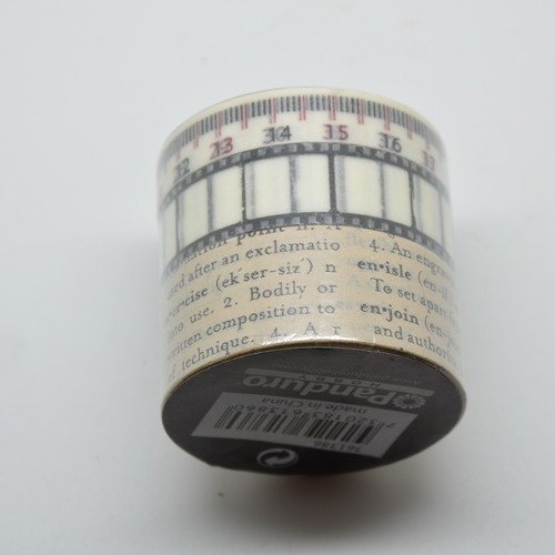 Adhésifs décoratifs, masking tape ecritures, film, mètre - écru et noir, 10 à 20mm