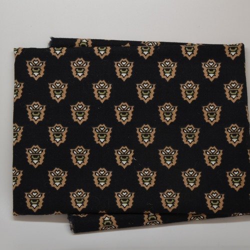 Coupon de tissu "les olivades" 35x60cm - motifs bonis noir