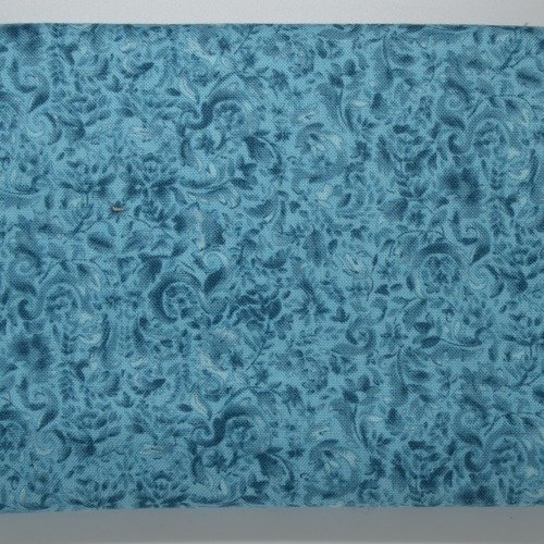 Coupon de tissu 50x55cm pour patchwork - motifs arabesques - turquoise
