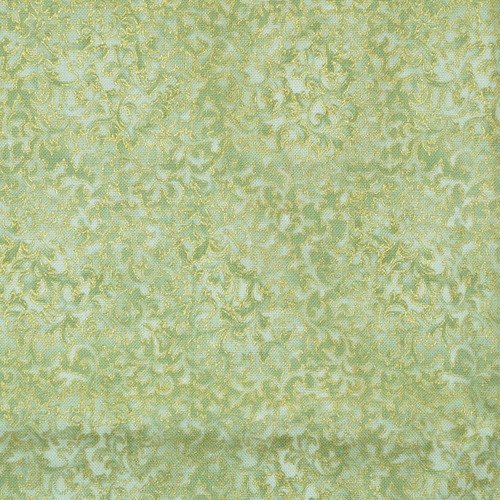 107cm de tissu japonais patchwork ou couture - laize 110cm - vert, doré