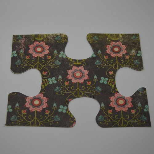 1 déco "pièce de puzzle" en papier - multicolore