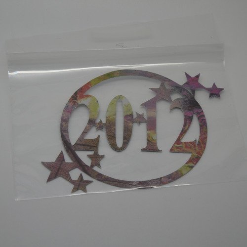 1 déco "inscription 2012" en papier - multicolore
