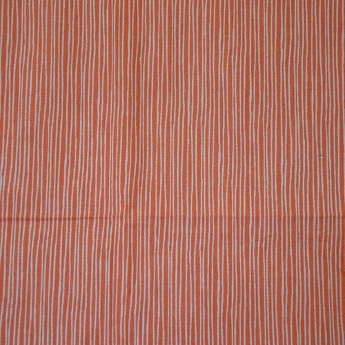 1m de tissu patchwork ou couture - laize 140cm - rayé orange/blanc