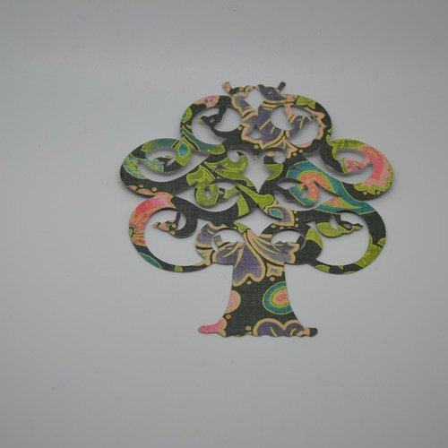1 déco "arbre de vie" en papier - multicolore, noir