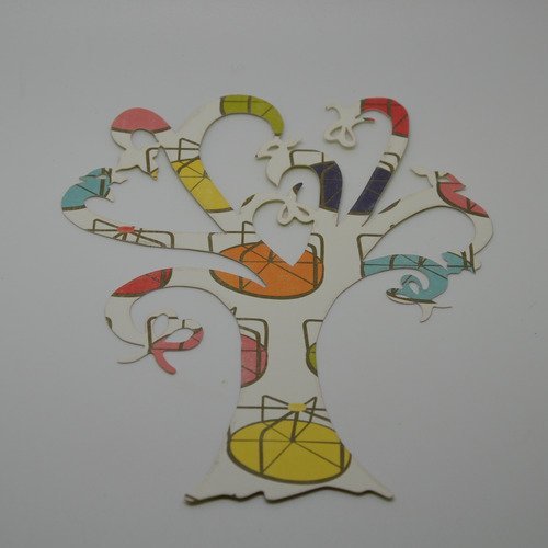 1 déco "arbre de vie" en papier - multicolore