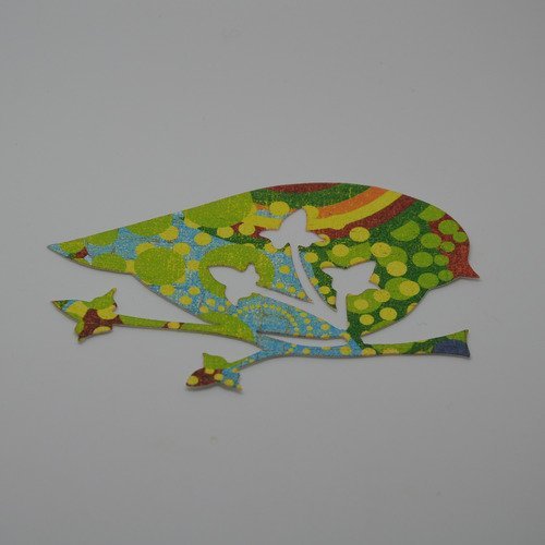 1 déco "oiseau" en papier - multicolore