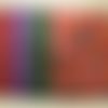 4 coupons de tissu pour patchwork - 30x110cm - rouge bordeaux, violet, vert