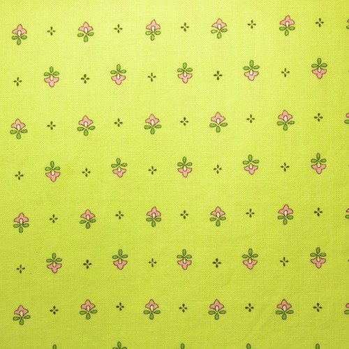 1 coupon de tissu patchwork ou couture - 70x100cm - rose, vert