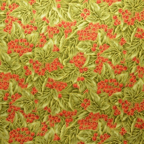 1 m de tissu patchwork noël - laize 110cm - rouge,doré, vert