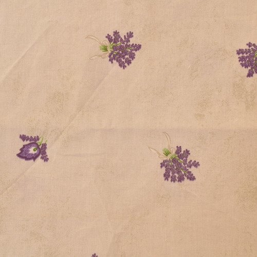 1 coupon de tissu provençal - 100x80cm - écru, violet