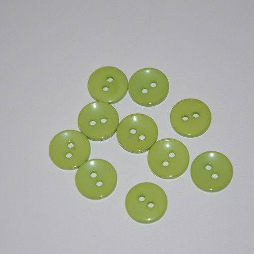 10 boutons ronds 15mm - vert clair