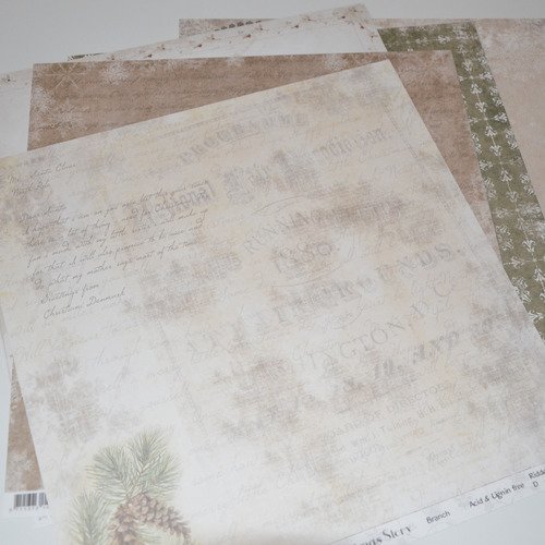 5 feuilles de papier pour scrapbooking - thème noël vintage
