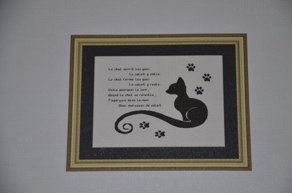 Grille De Broderie Poeme Le Chat Un Grand Marche