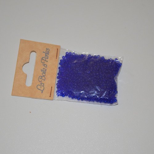 Perles de rocaille bleu transparent hortensia 9/° - sachet de 15gr 