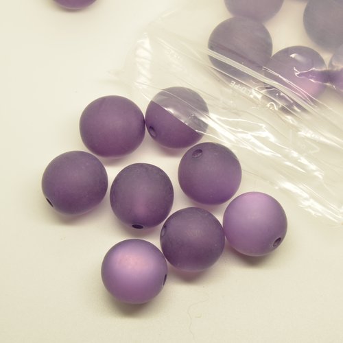 22 perles polaris - violet - 17mm