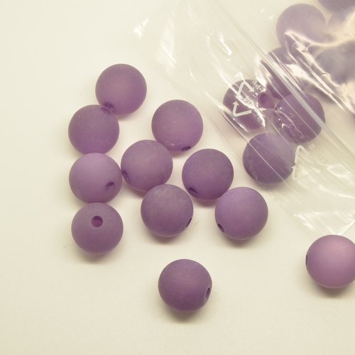20 perles polaris - violet - 14mm