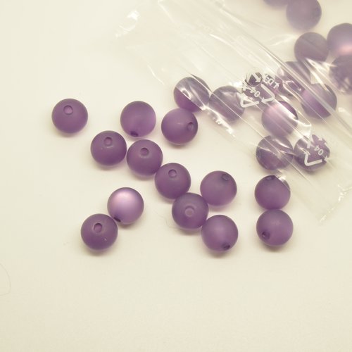 22 perles polaris - violet - 10mm