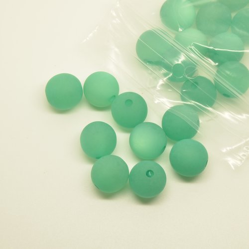 23 perles polaris - vert - 14mm