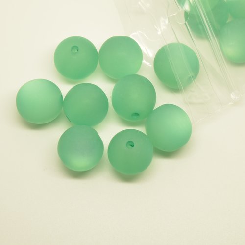 24 perles polaris - vert - 17mm