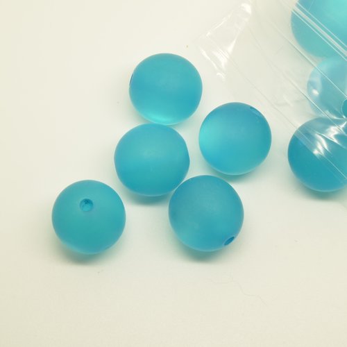 24 perles polaris - bleu turquoise foncé - 17mm